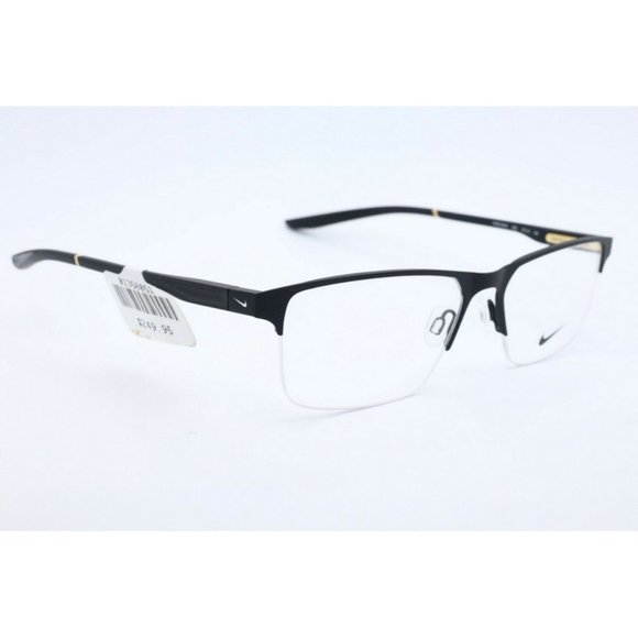 New Authentic Nike 8045-002 Rectangle Black Eyeglasses Demo Lenses 57mm - Picture 3 of 5